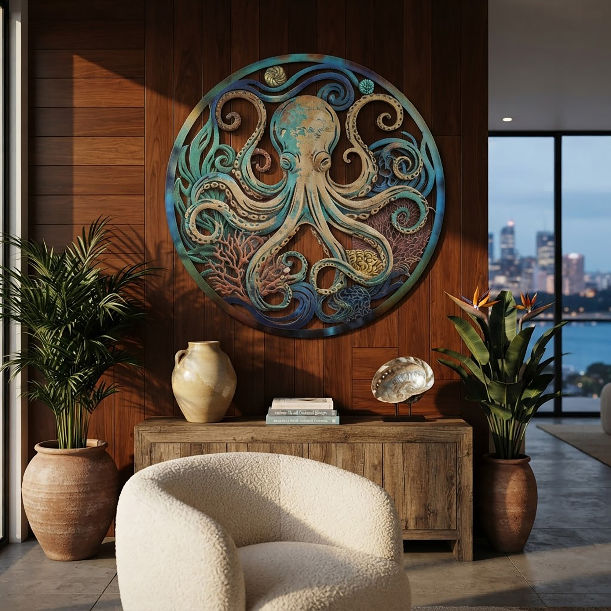 Octopus Metal Wall Art - product view 2