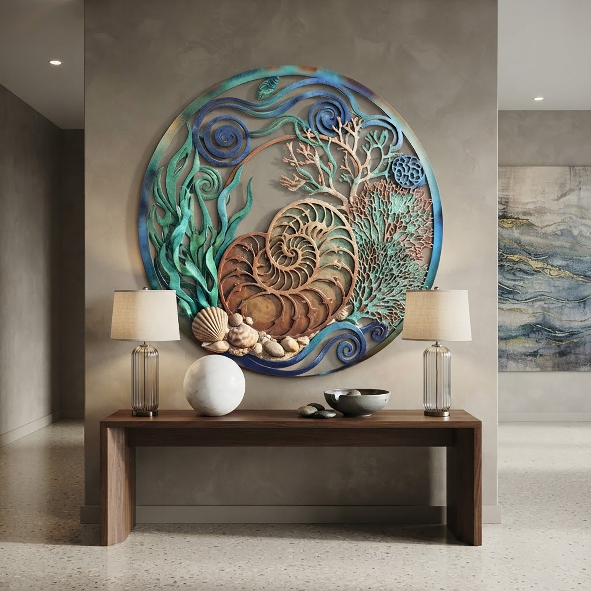 Nautilus Metal Wall Art - product view 2