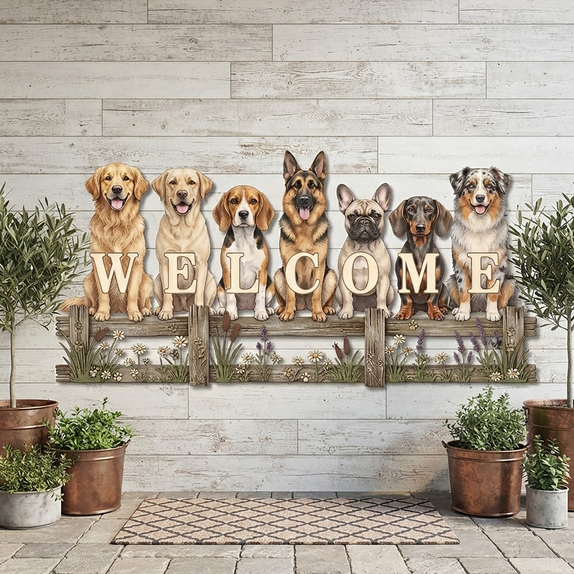 Dog Welcome Metal Wall Art - product view 2