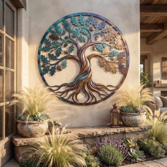 Oak Tree of Life Metal Wall Art