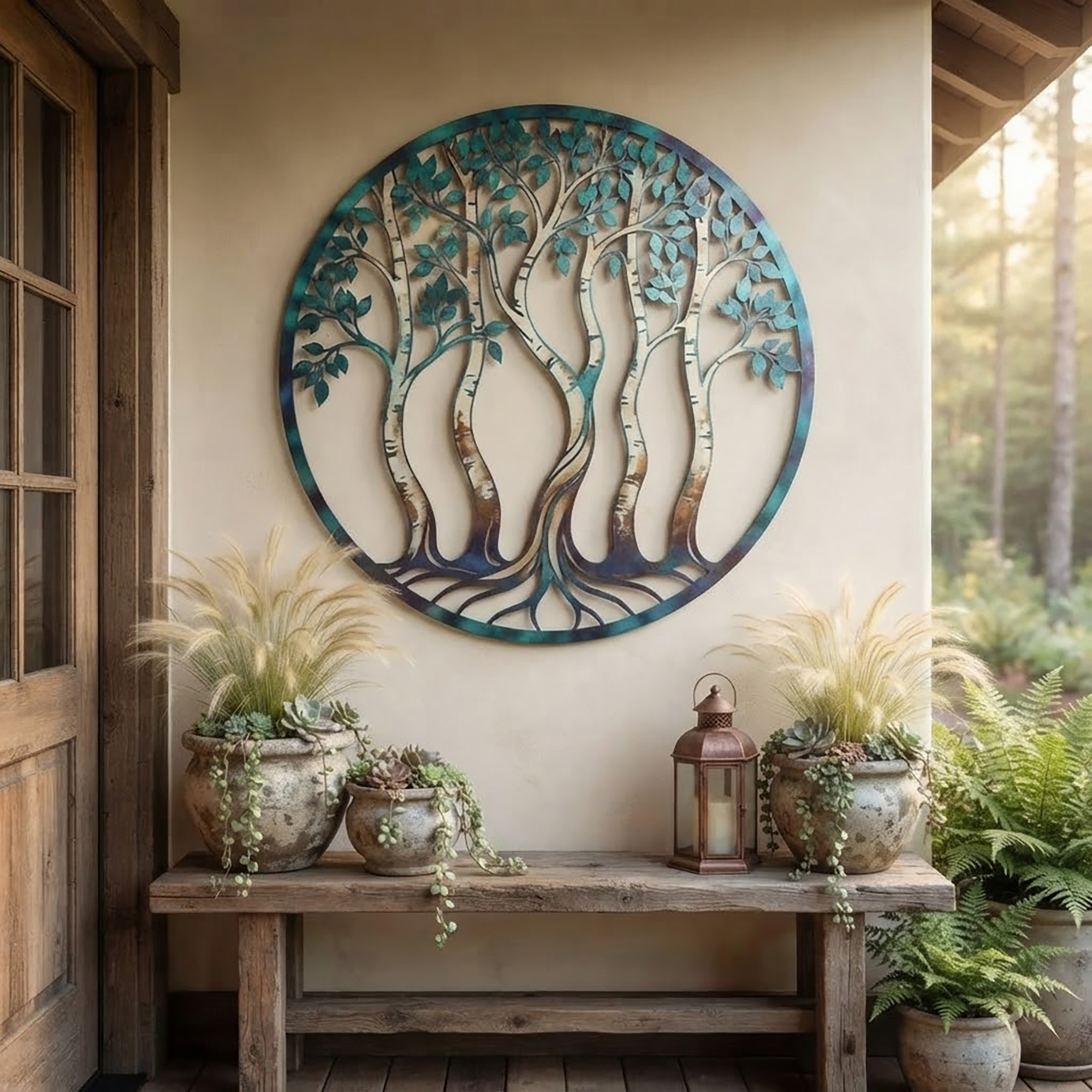 Birch Tree Forest Metal Wall Art