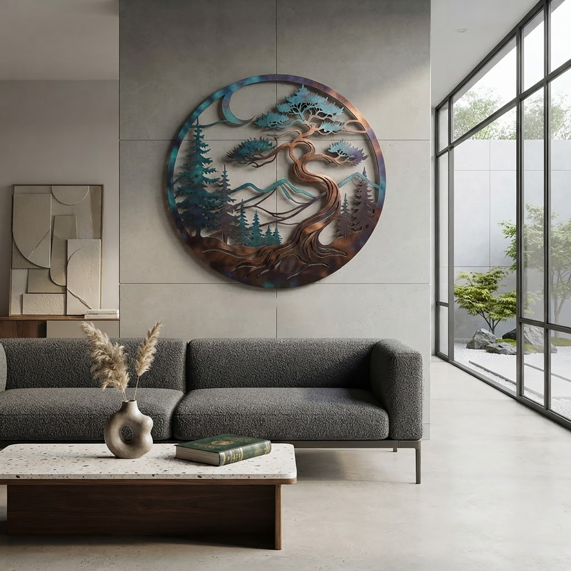 Bonsai Tree Metal Wall Art - product view 2