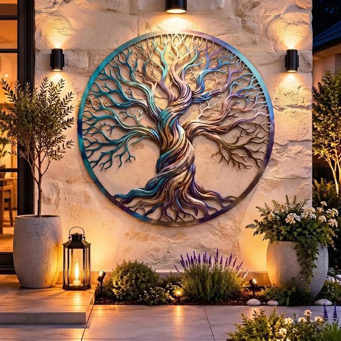 Colorful Tree of Life Metal Wall Art