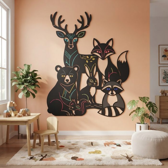 Woodland Animals Metal Wall Art
