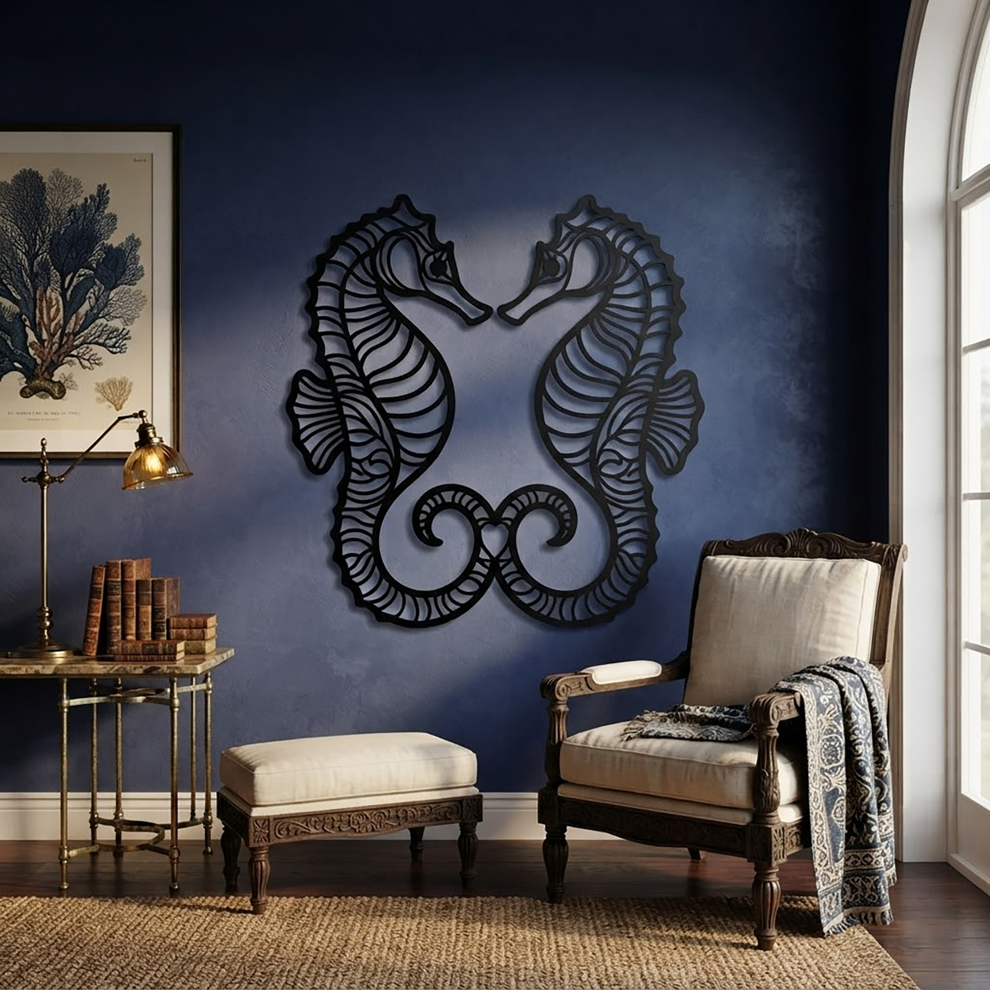 Seahorse Couple Metal Wall Art - product view 2