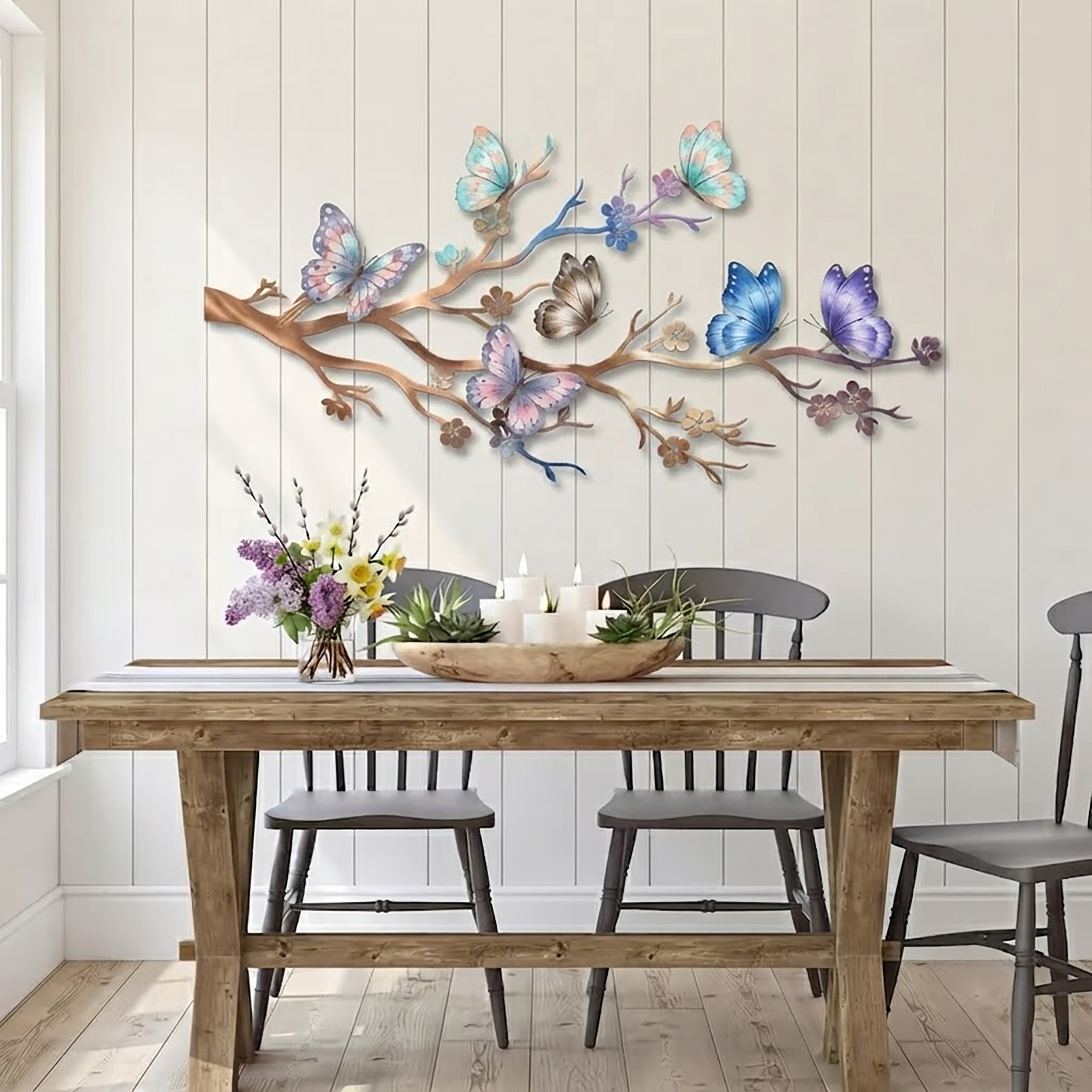 Butterfly Branch Metal Wall Art