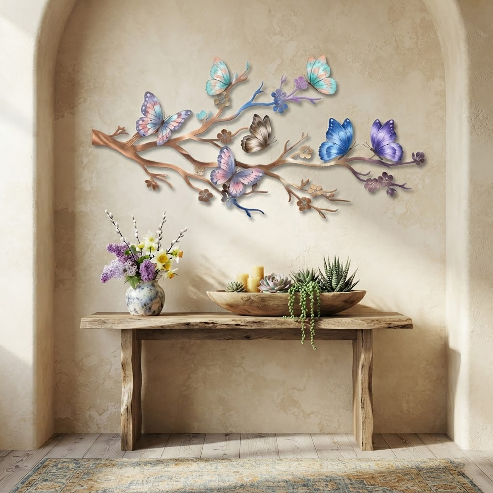 Butterfly Branch Metal Wall Art - product view 2