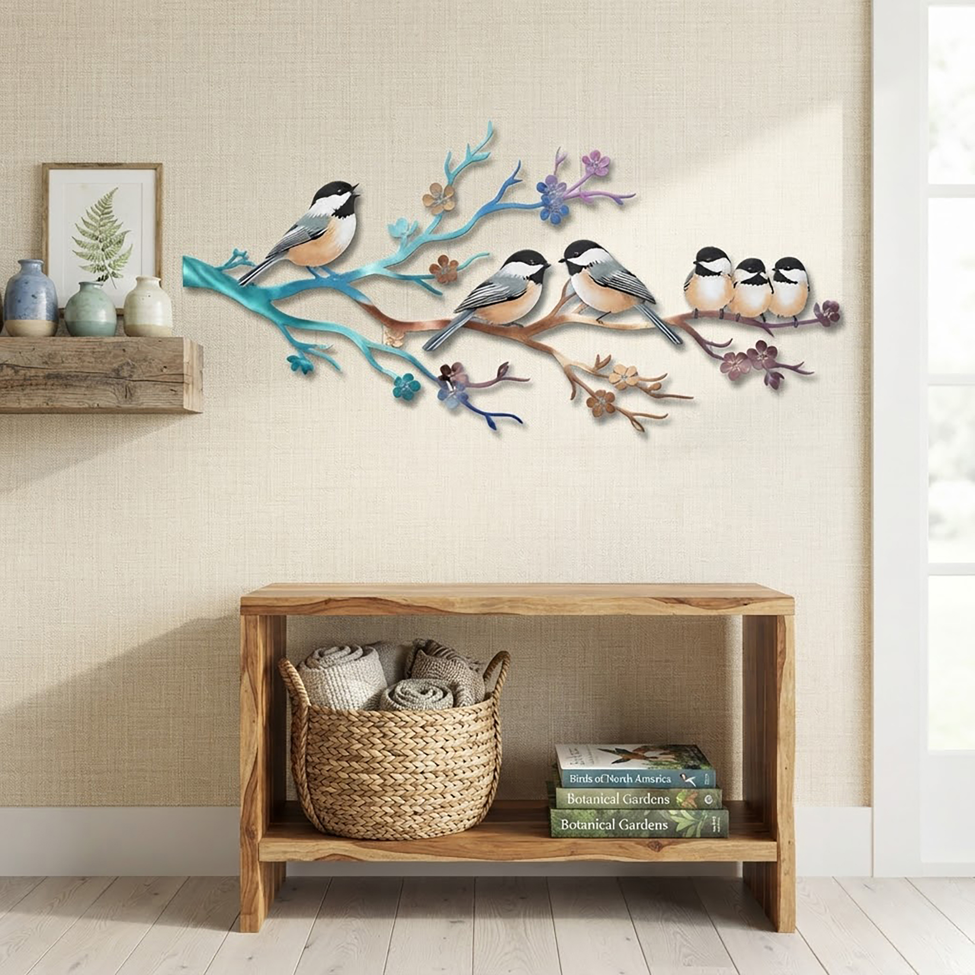 Chickadee Family Metal Wall Art - product view 2