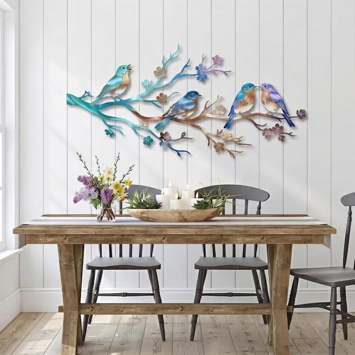 Bluebird Family Metal Wall Art