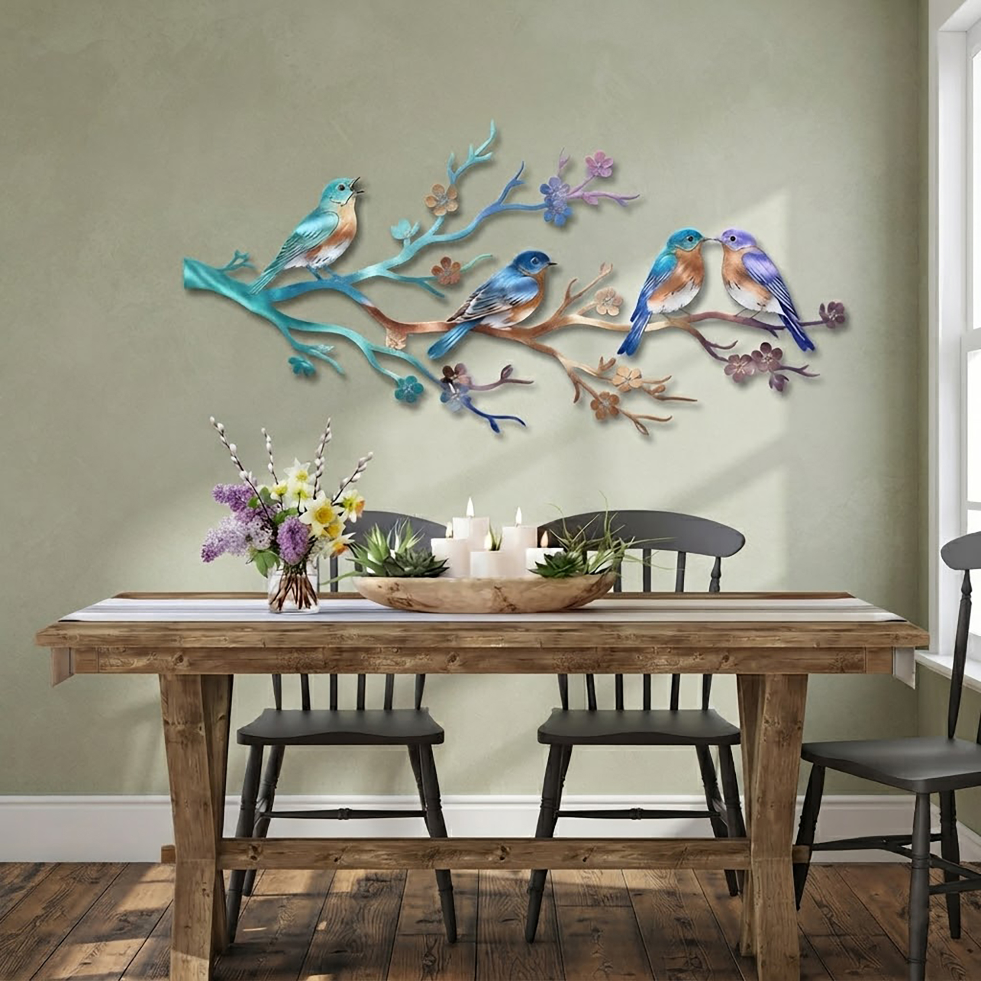 Bluebird Family Metal Wall Art - product view 2