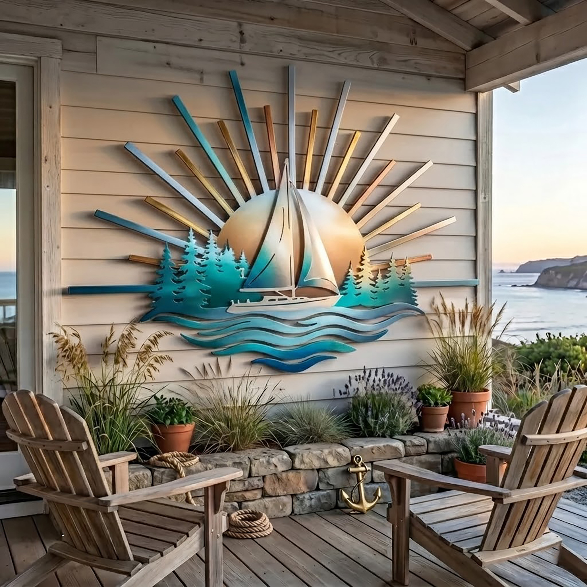 Sailboat Metal Wall Art