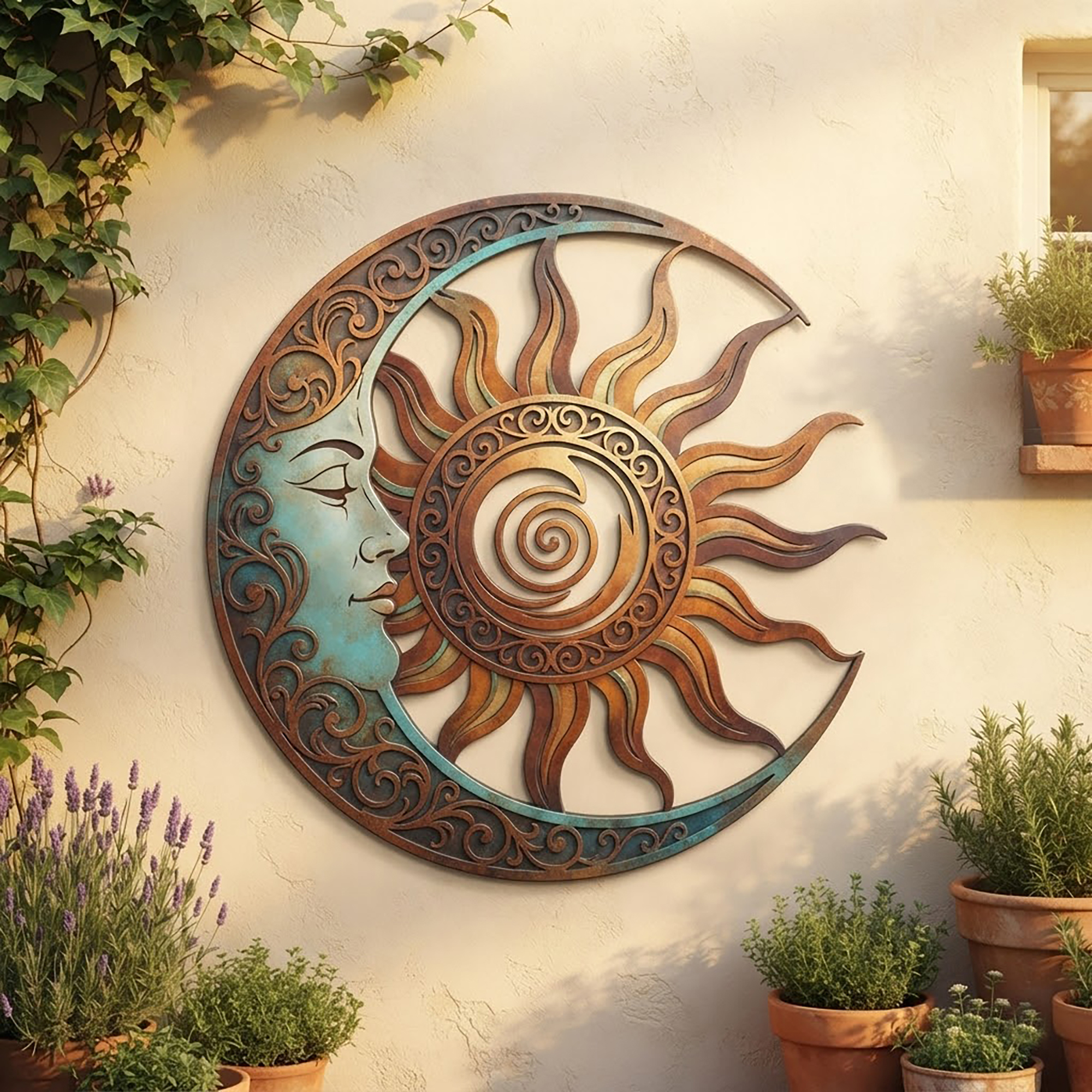 Sun and Moon Metal Wall Art