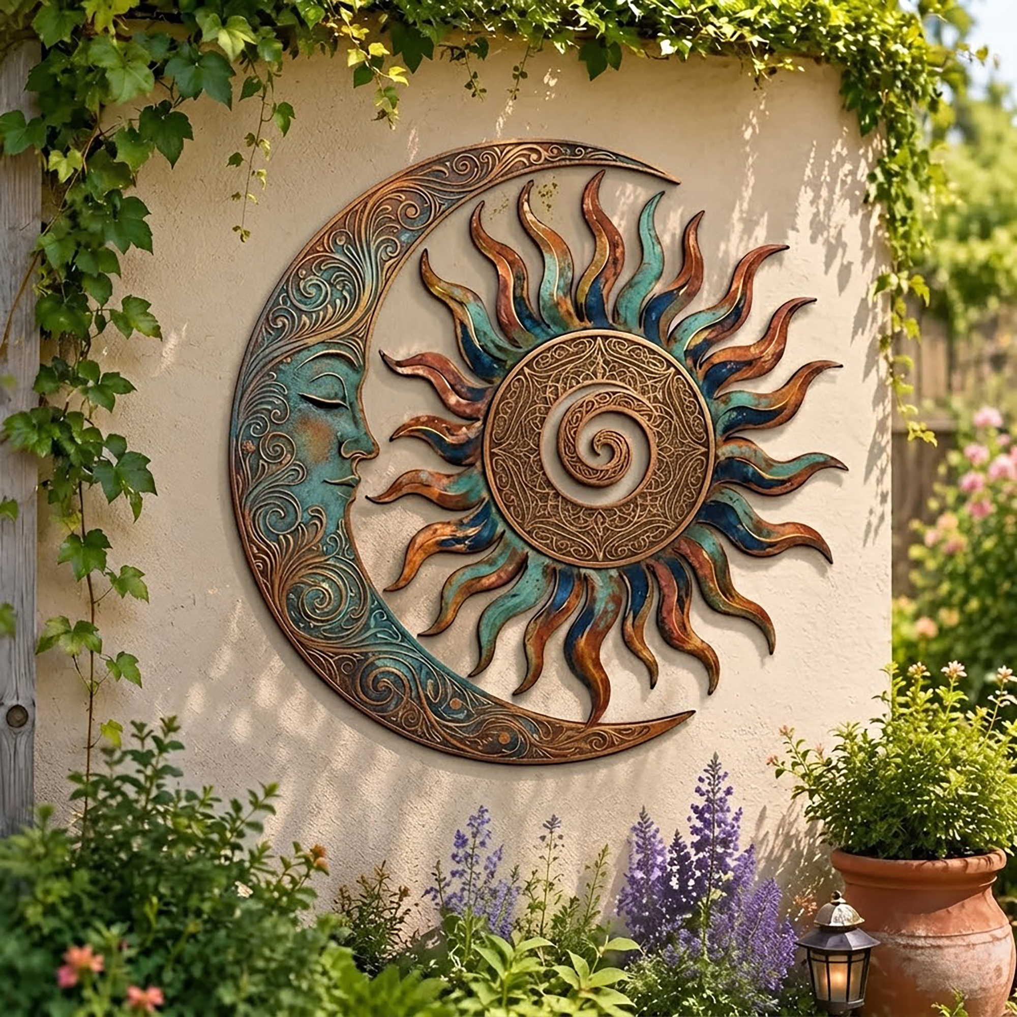 Sun and Moon Metal Wall Art