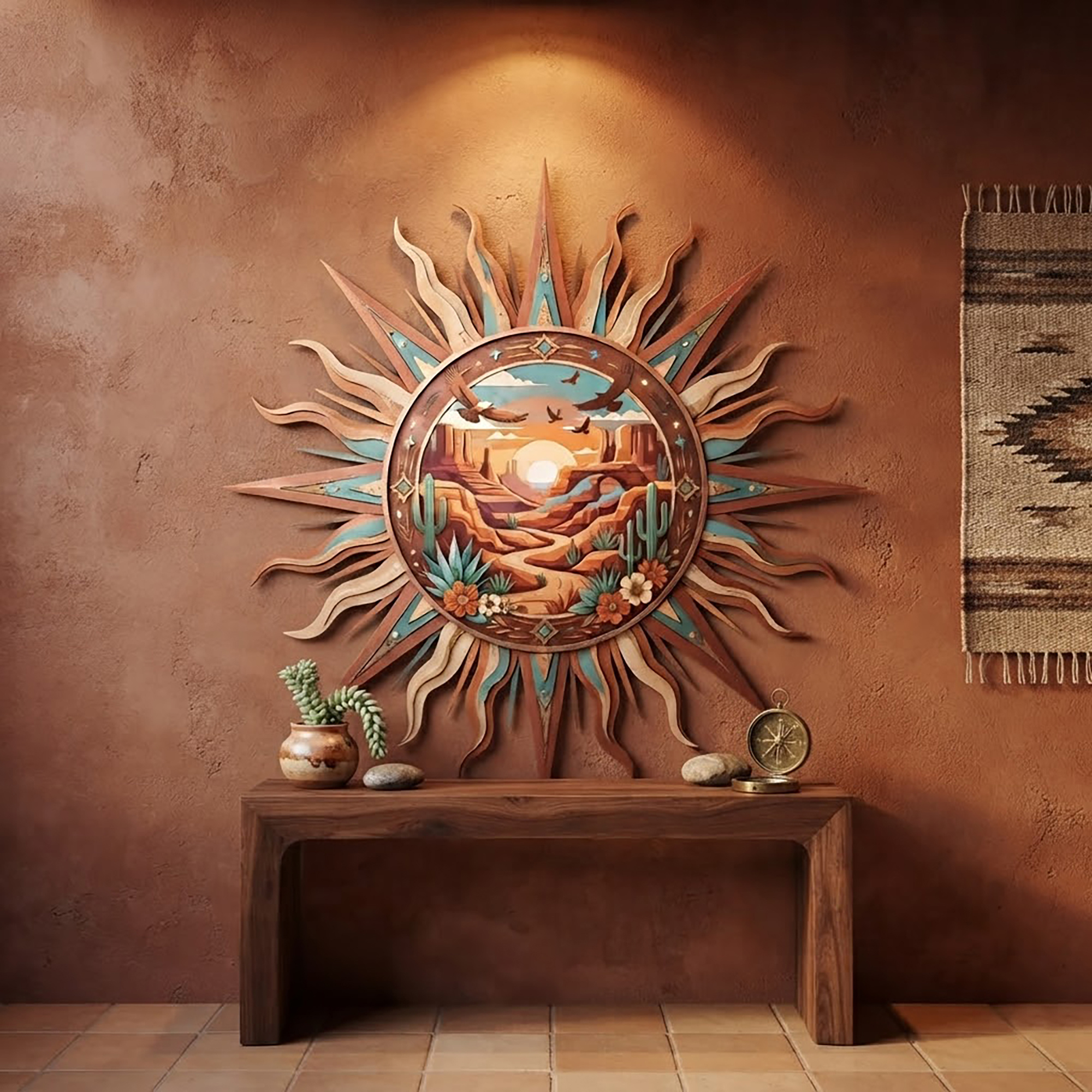 Desert Sun Metal Wall Art - product view 2