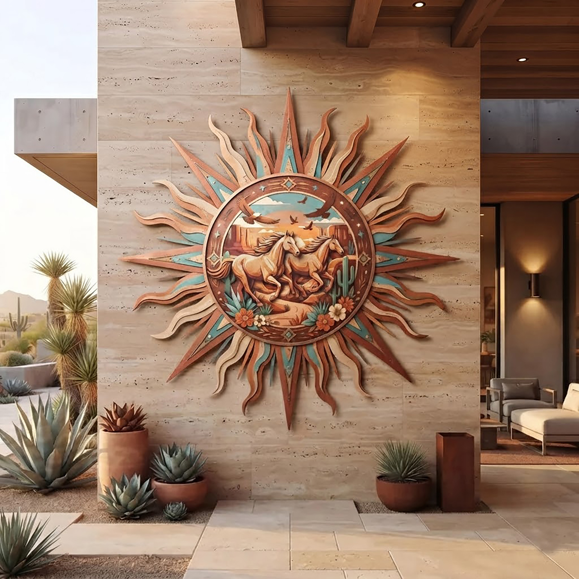 Western Horse Metal Wall Art