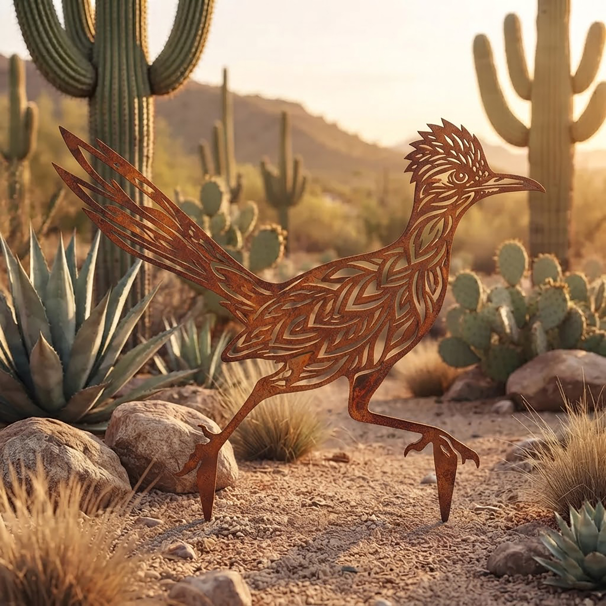 Roadrunner Metal Garden Stake