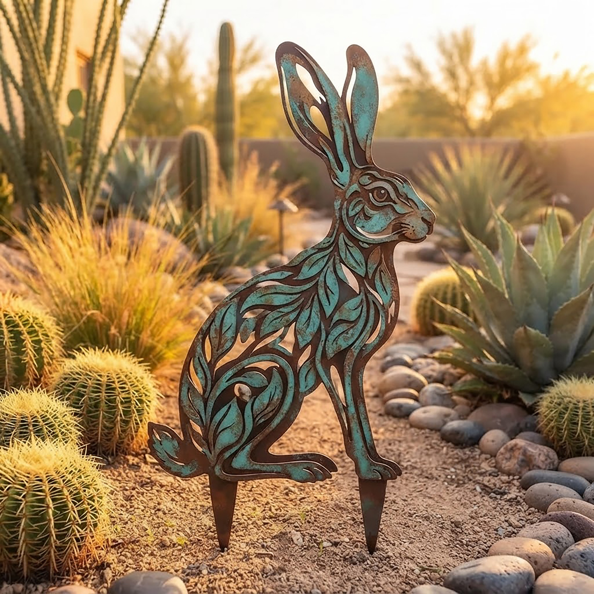 Jackrabbit Metal Garden Stake