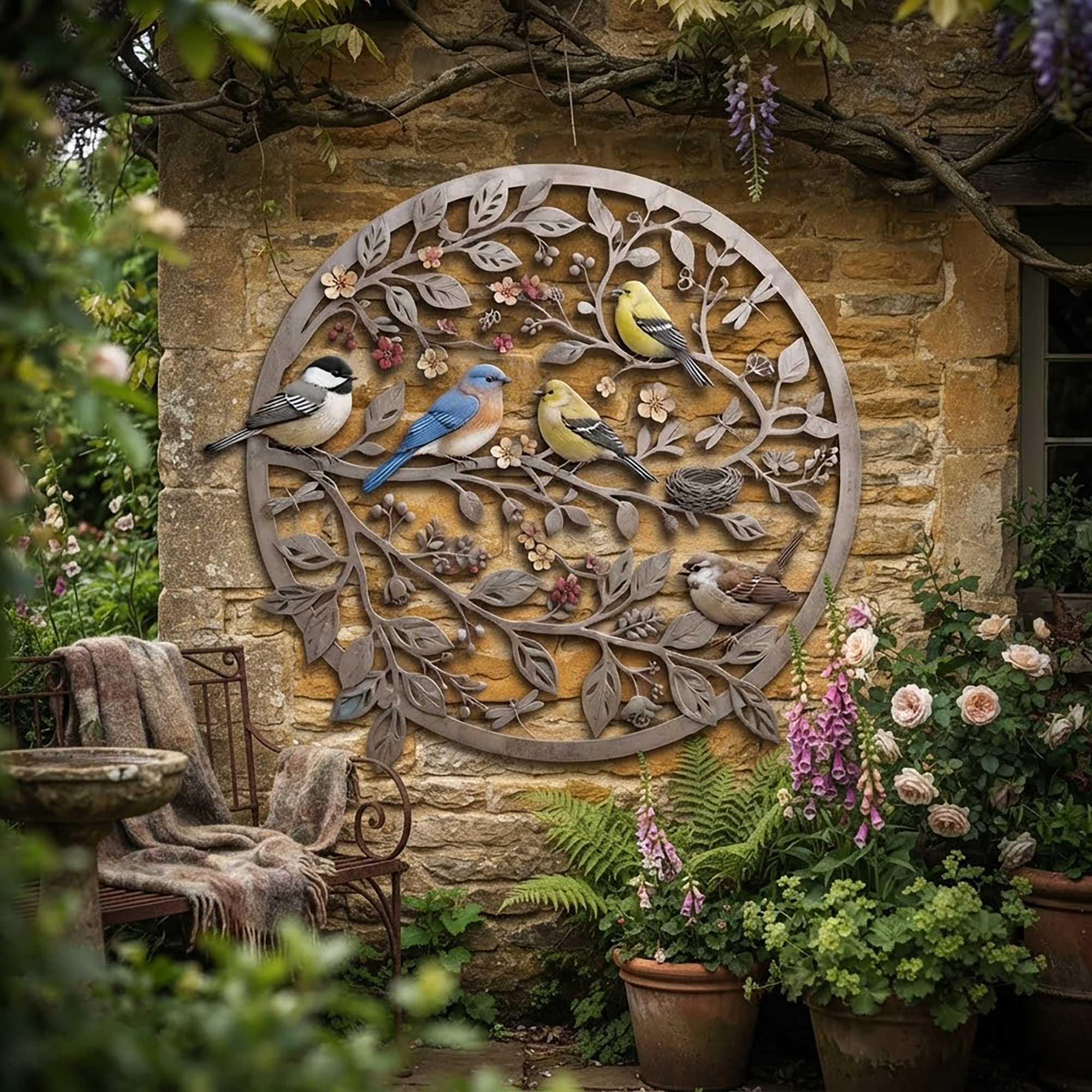 Songbird Metal Wall Art - product view 2