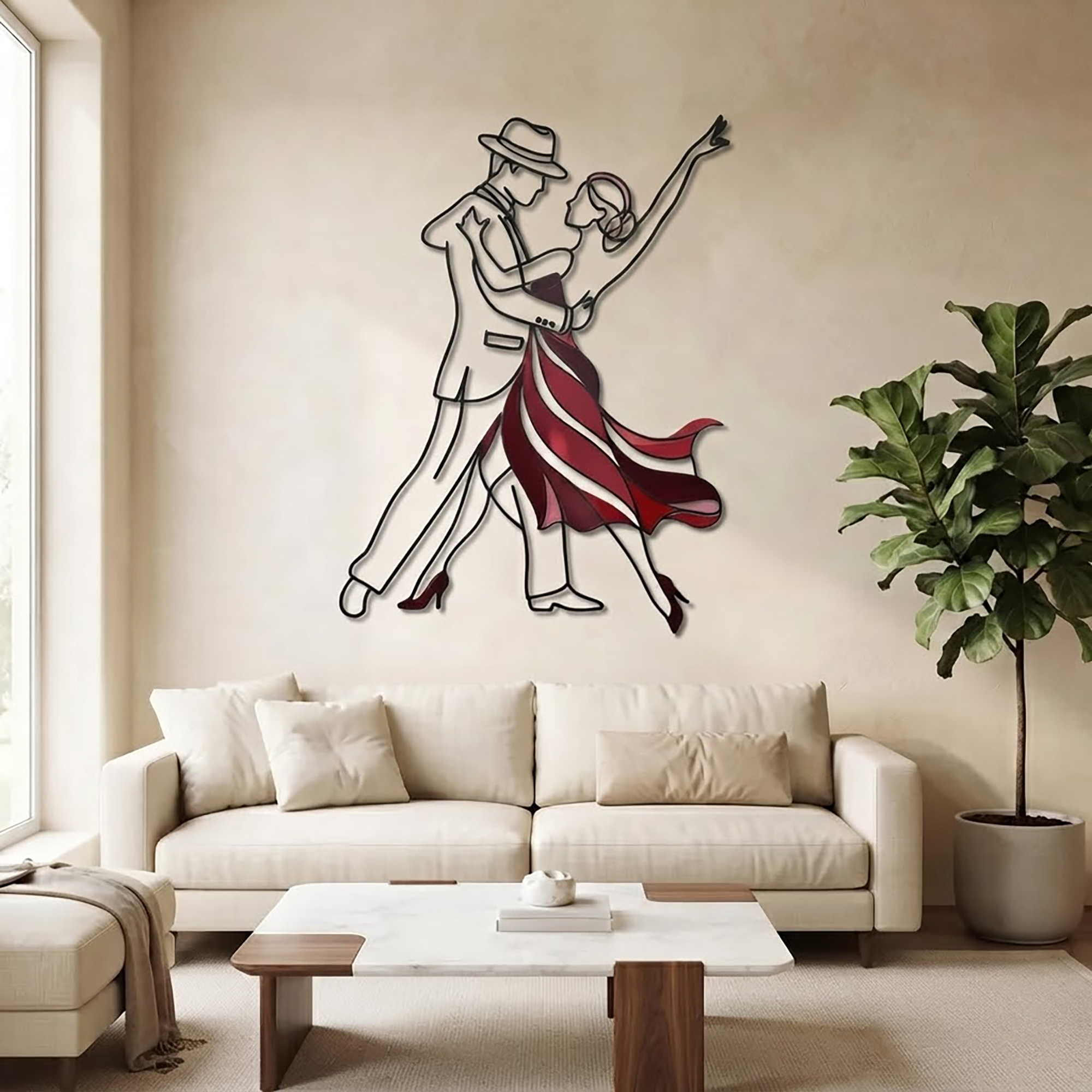 Dancing Couple Metal Wall Art