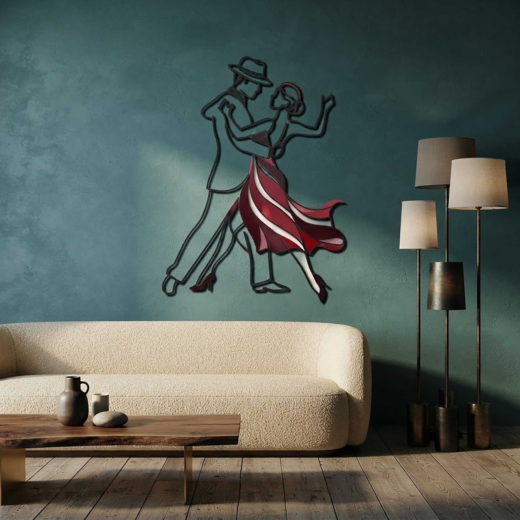 Dancing Couple Metal Wall Art - product view 2