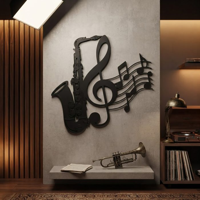 Saxophone Metal Wall Art