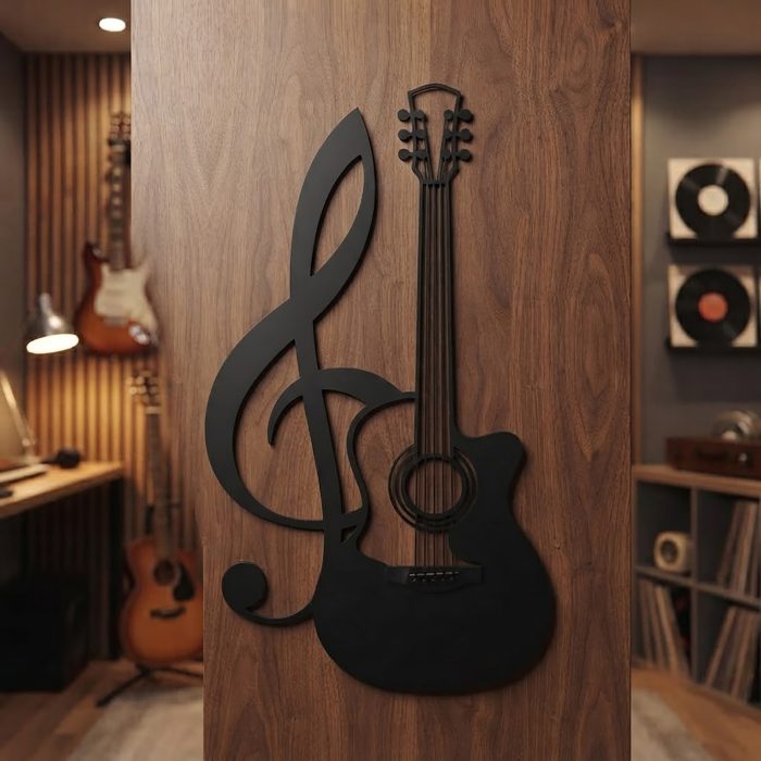 Acoustic Guitar Metal Wall Art