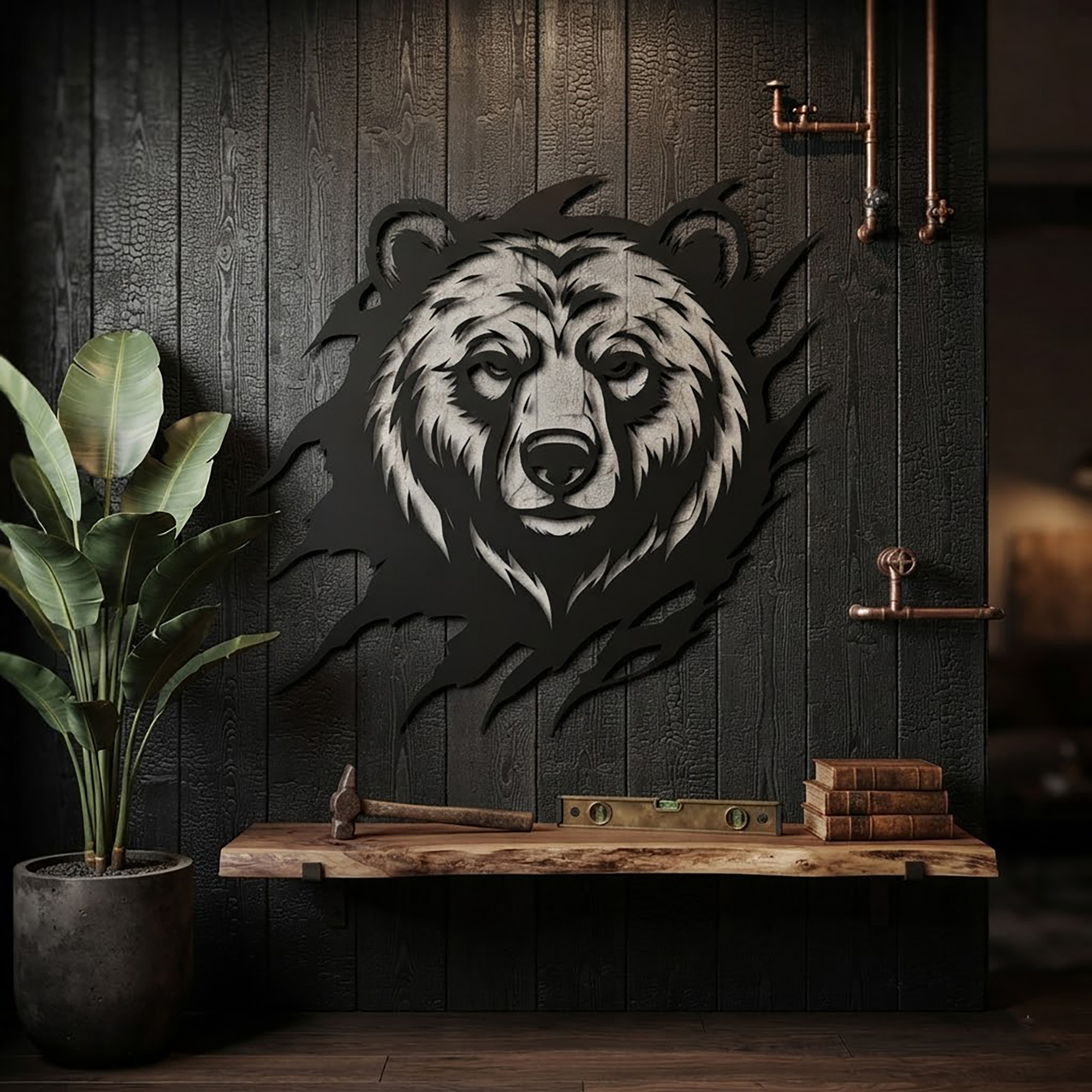 Bear Metal Wall Art - product view 2