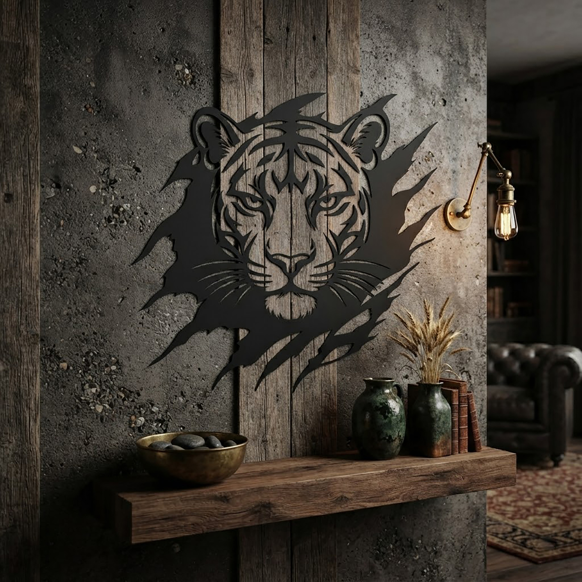 Tiger Metal Wall Art - product view 2