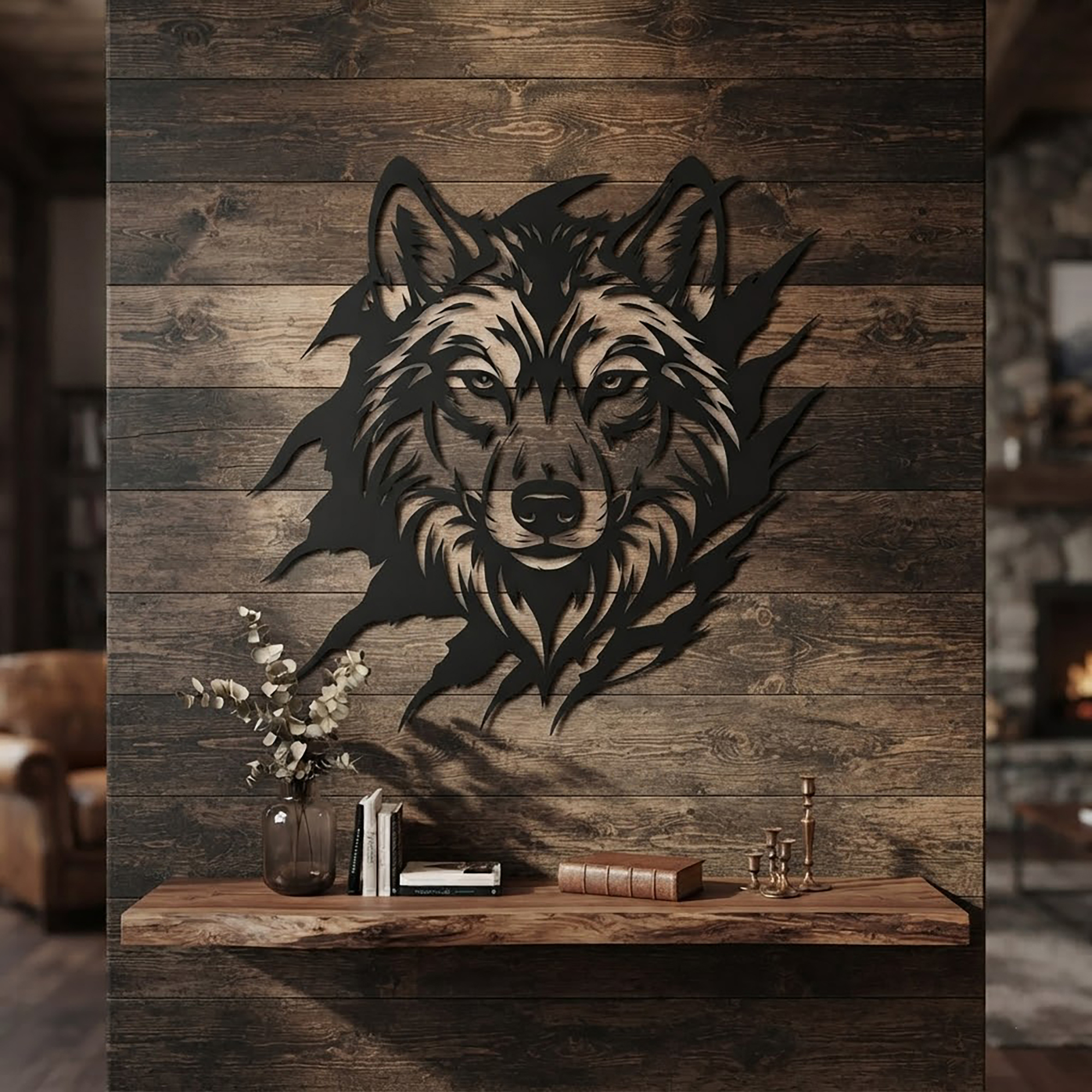 Wolf Metal Wall Art - product view 2