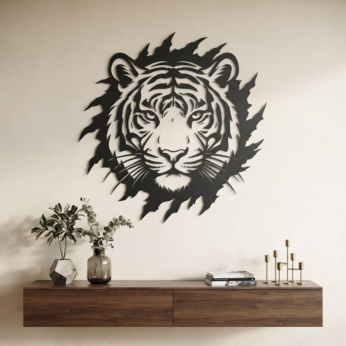 White Tiger Metal Wall Art