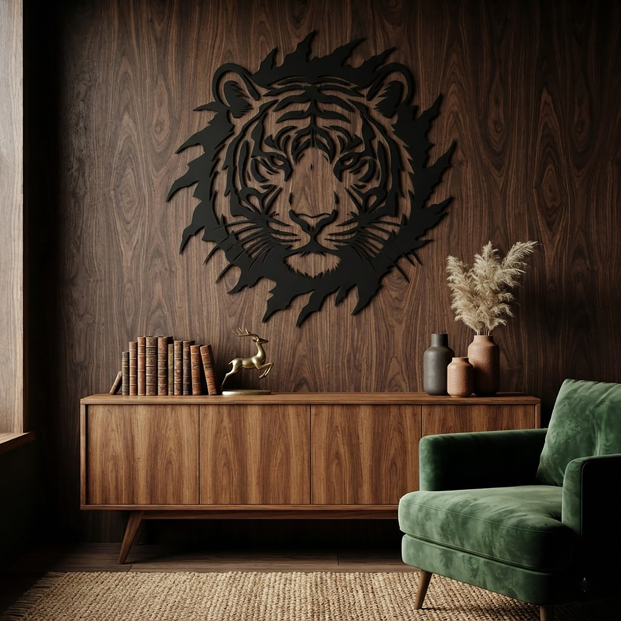 White Tiger Metal Wall Art - product view 2