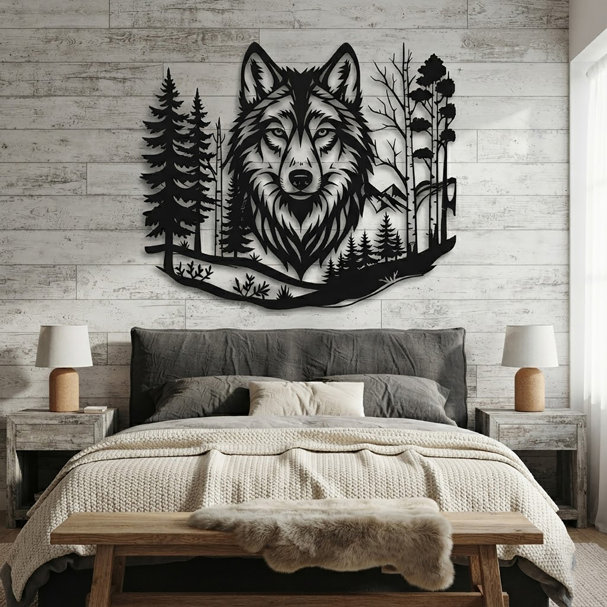 Wolf Forest Metal Wall Art - product view 2