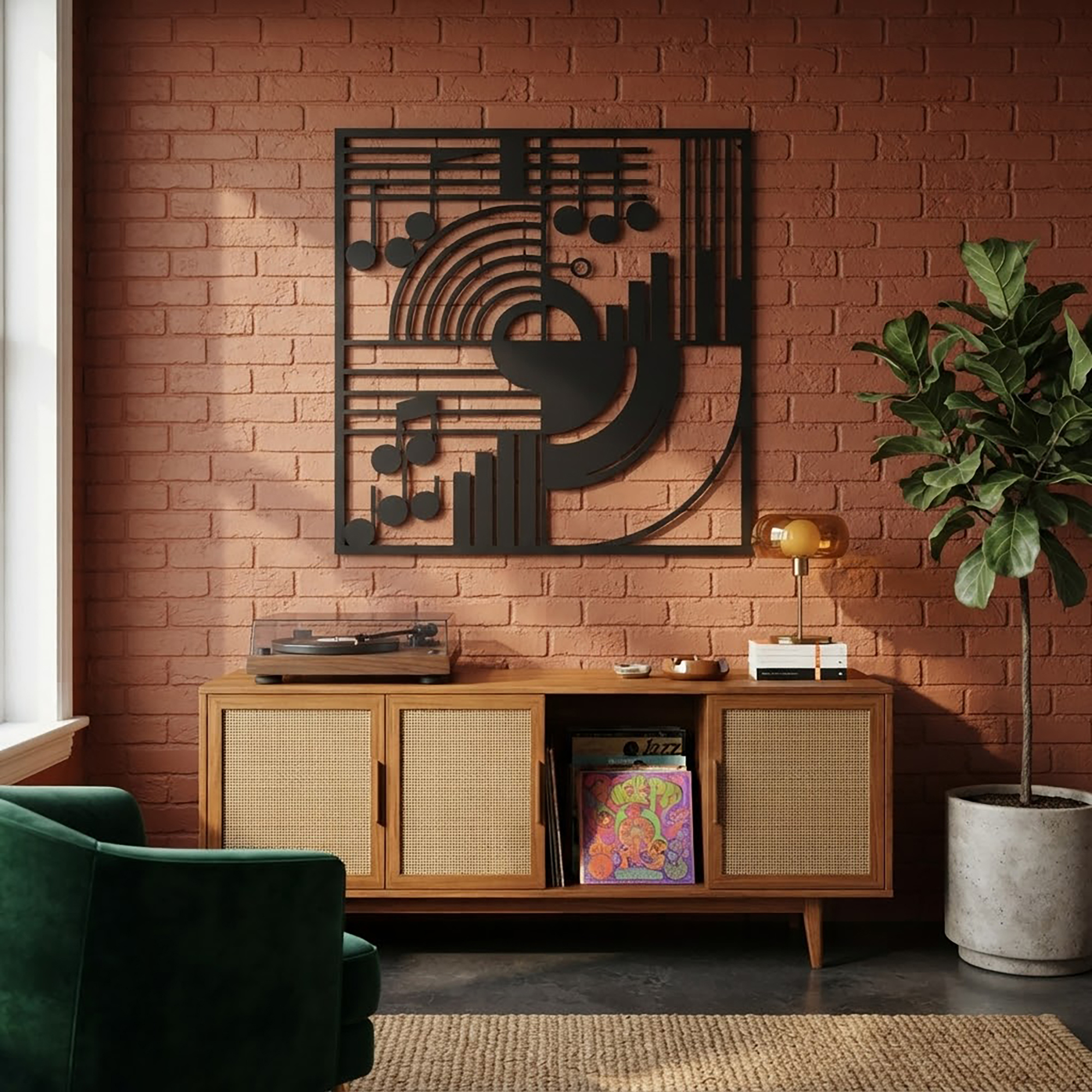 Abstract Music Metal Wall Art - product view 2