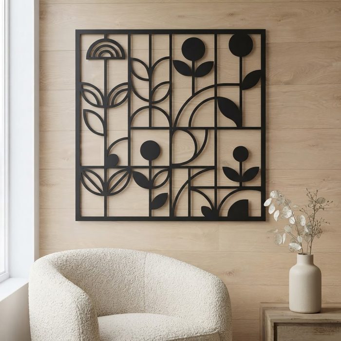 Abstract Botanical Metal Wall Art