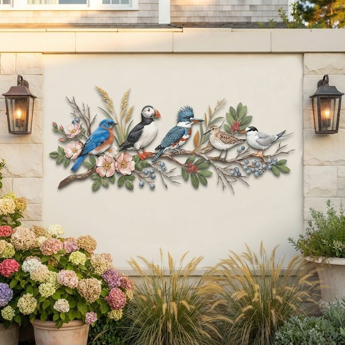 Coastal Birds Metal Wall Art