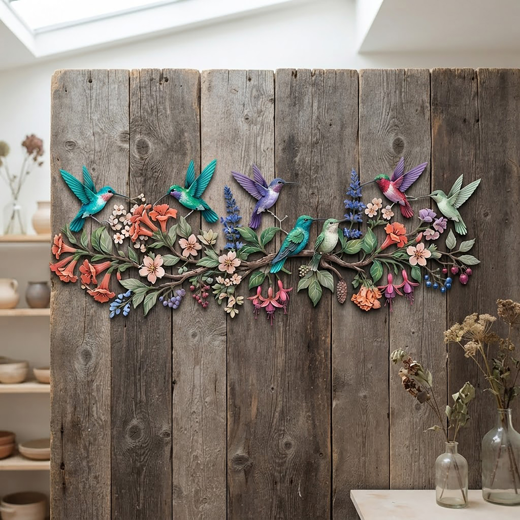 Hummingbird Metal Wall Art - product view 2