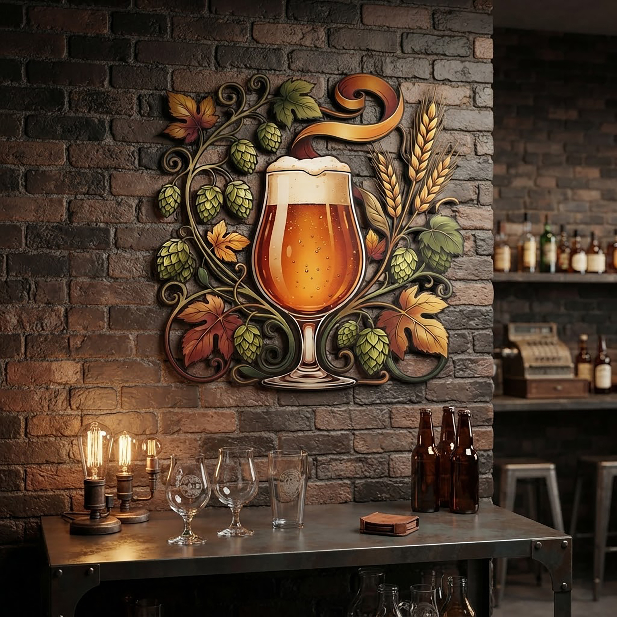 Craft Beer Metal Wall Art - product view 2