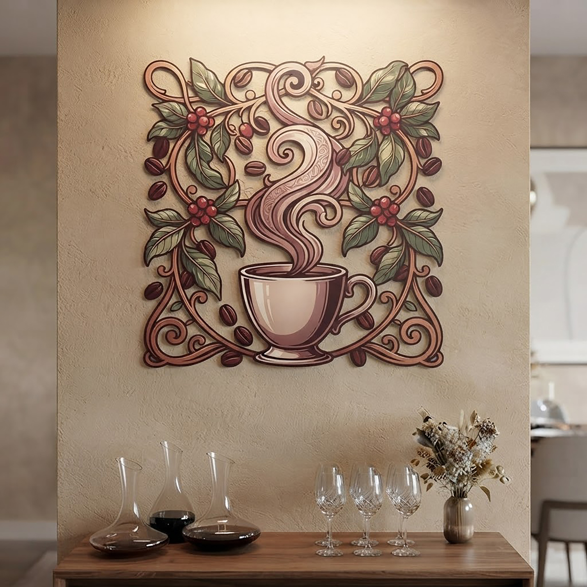 Coffee Cup Metal Wall Art