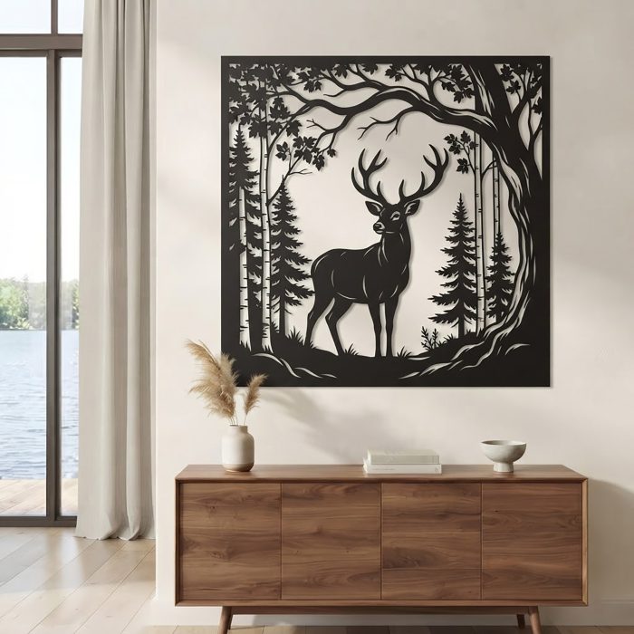 Stag Deer Metal Wall Art