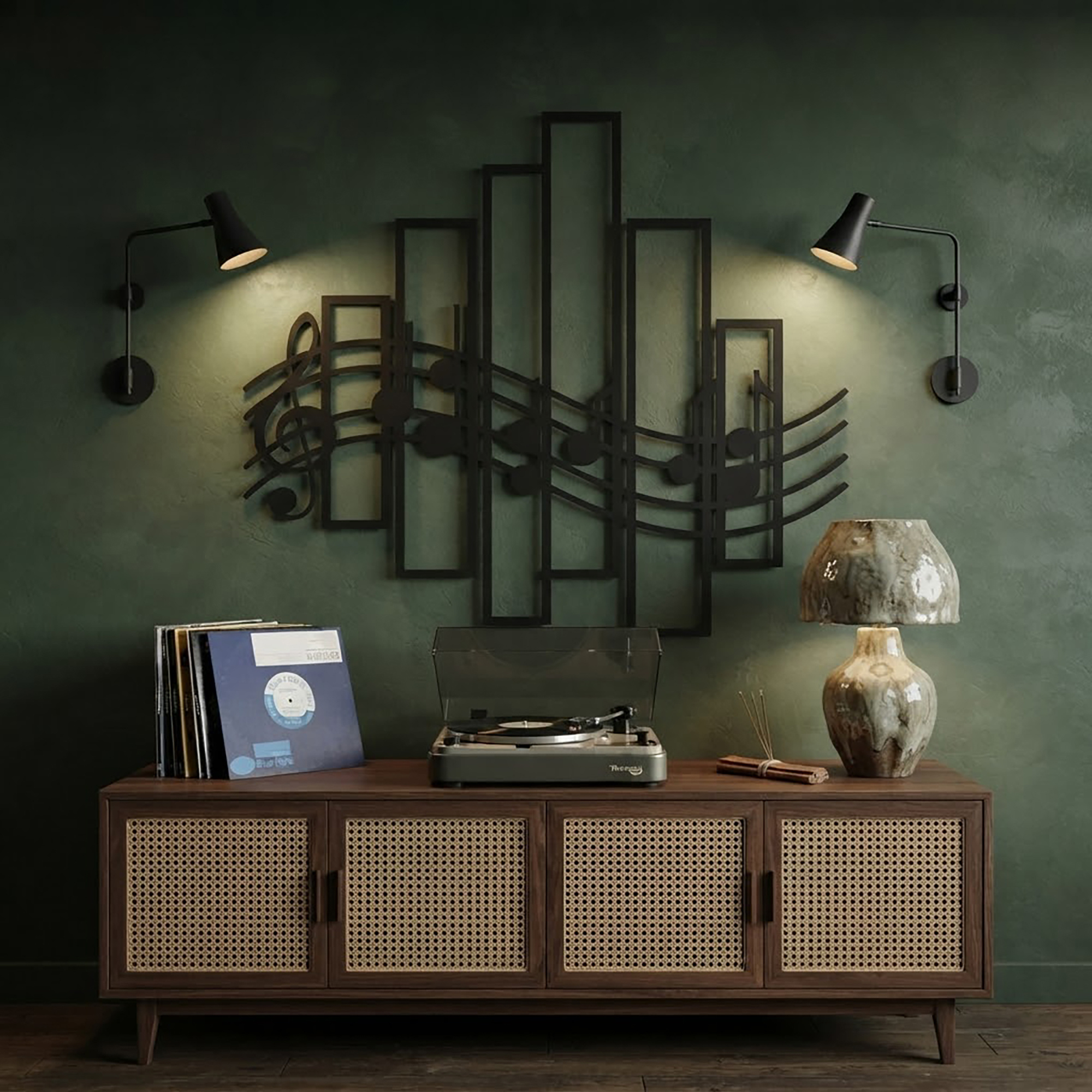Music Notes Metal Wall Art - product view 2