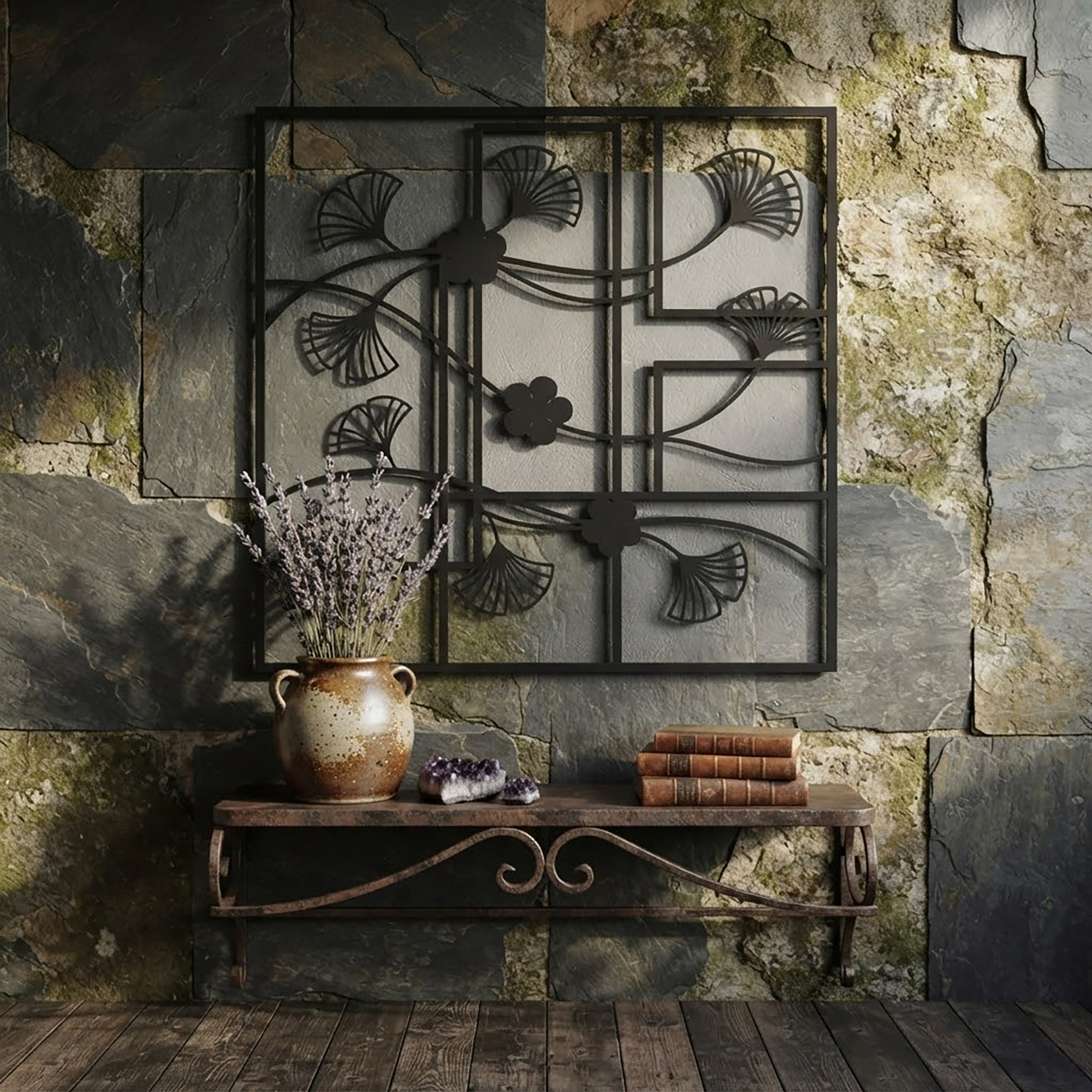 Ginkgo Leaf Metal Wall Art - product view 2