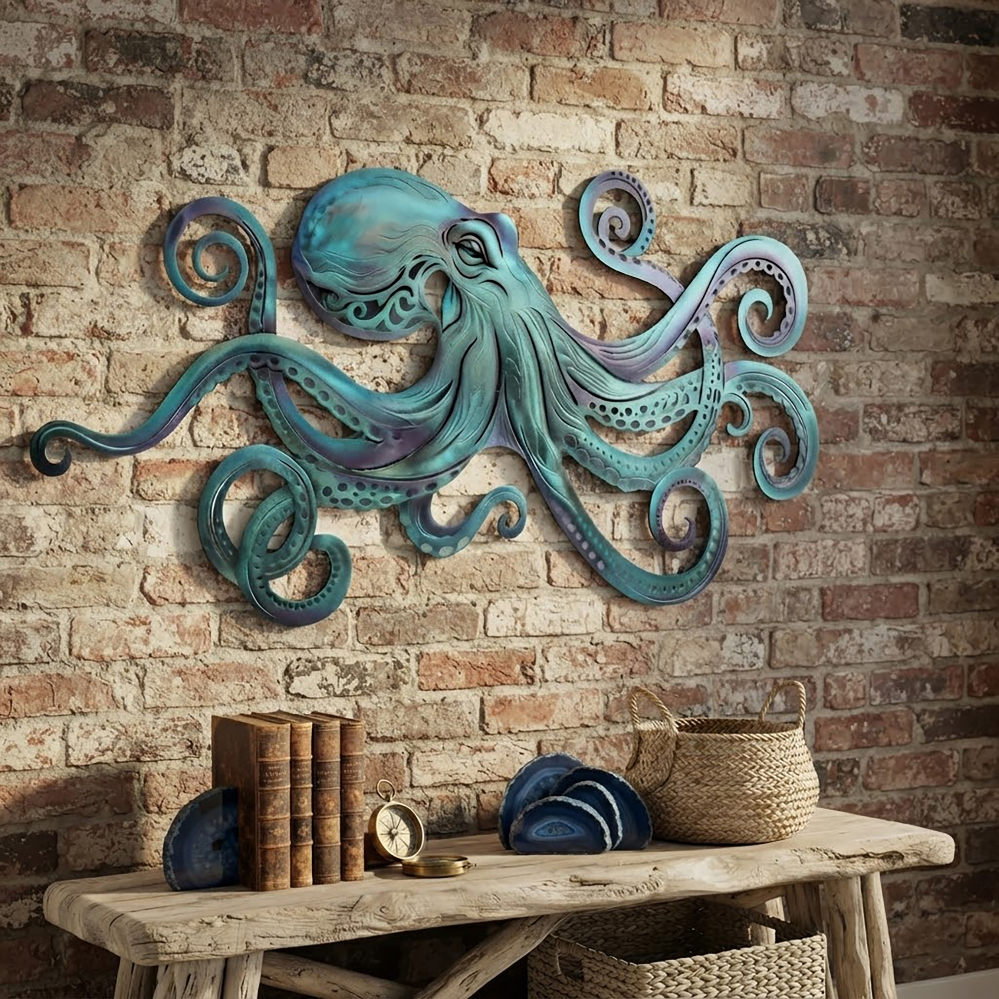 Octopus Metal Wall Art - product view 2