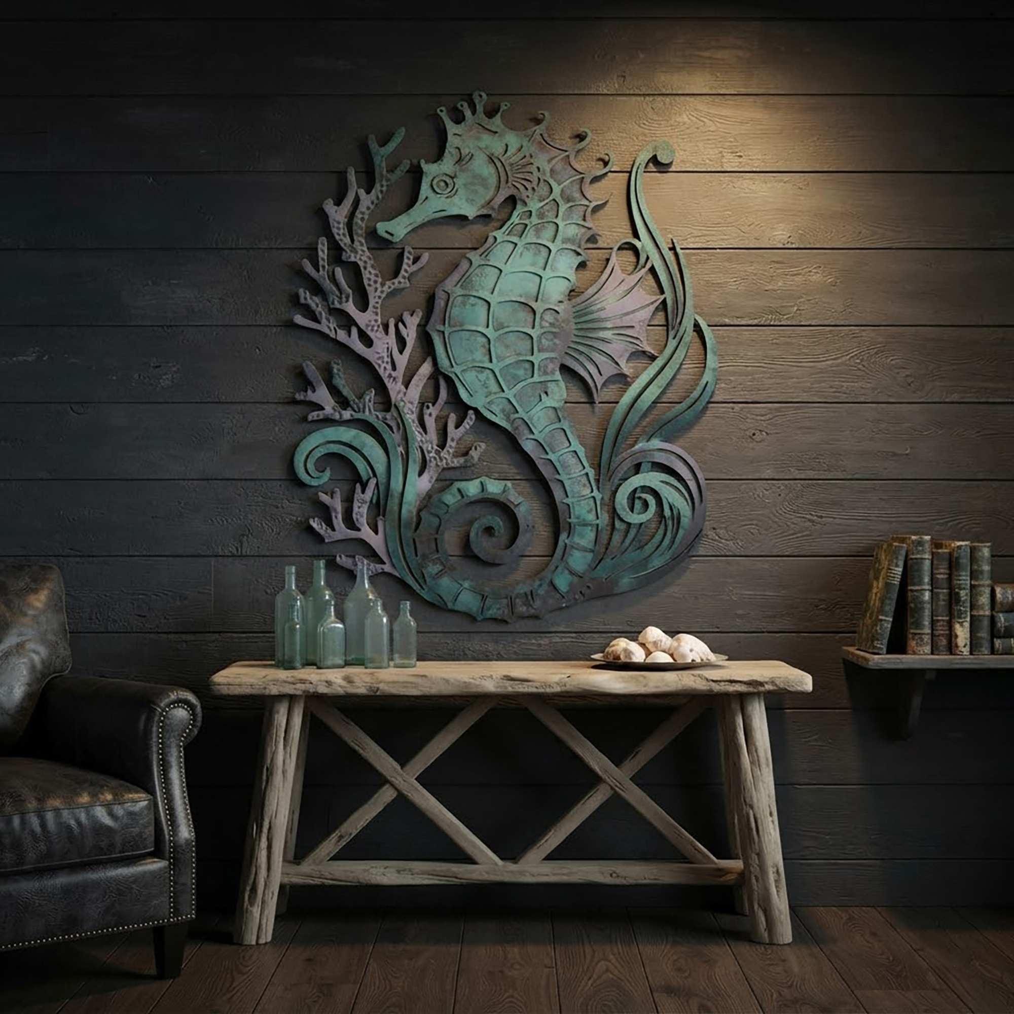 Seahorse Metal Wall Art - product view 2