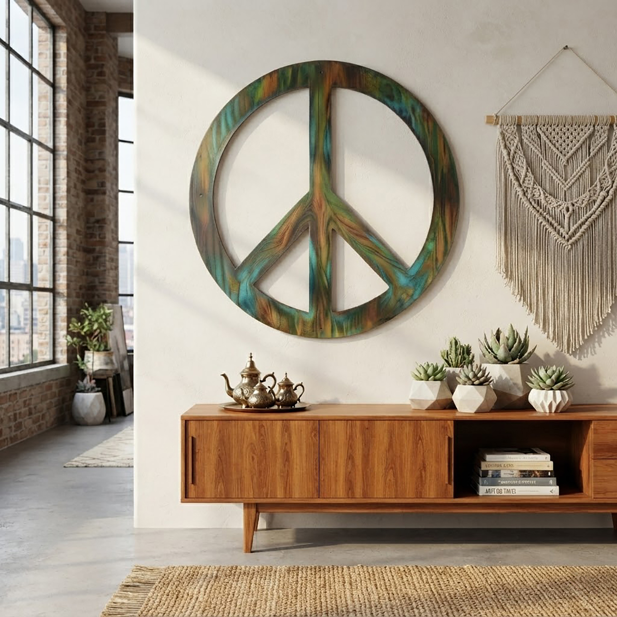 Peace Sign Metal Wall Art - product view 2