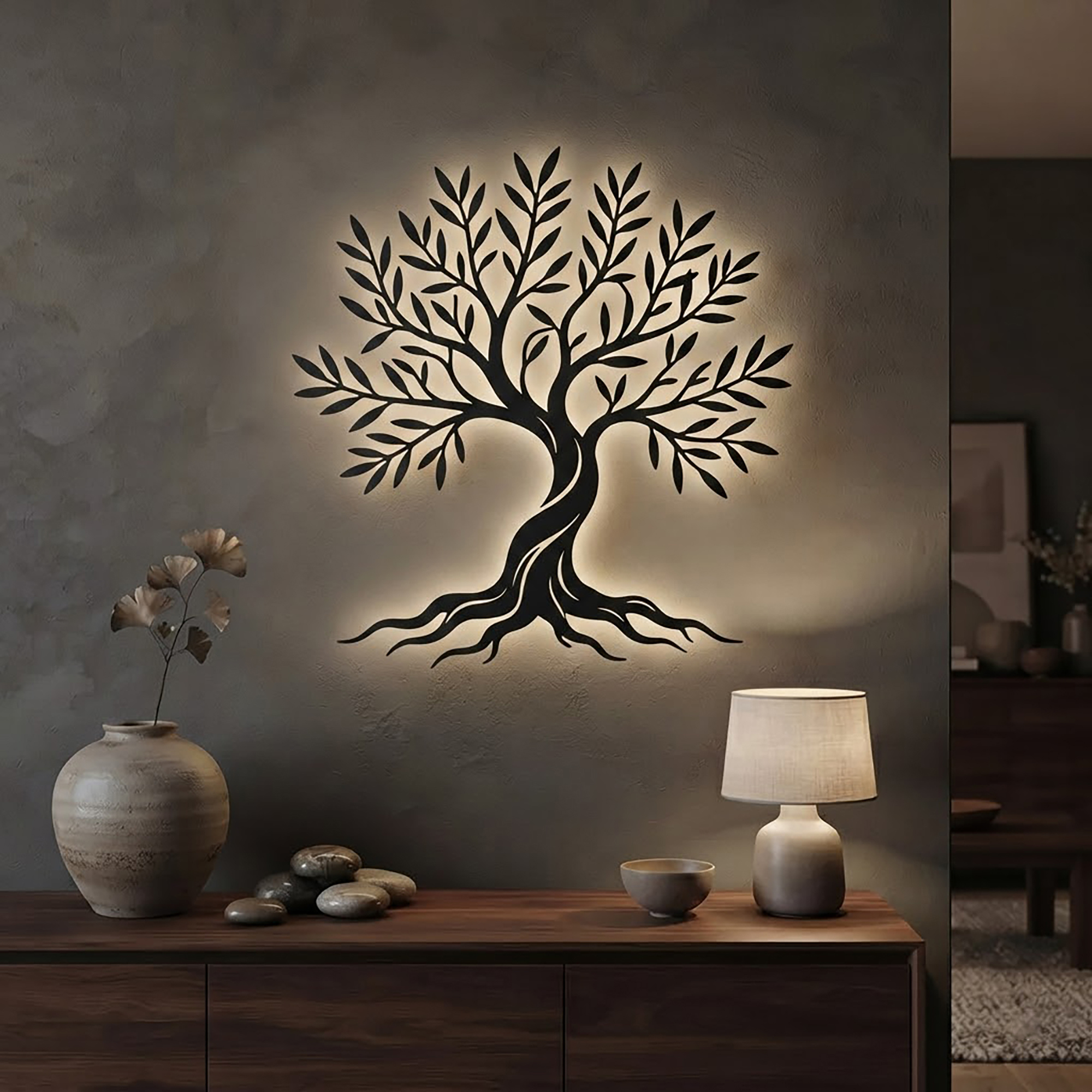 Tree of Life LED Metal Wall Art