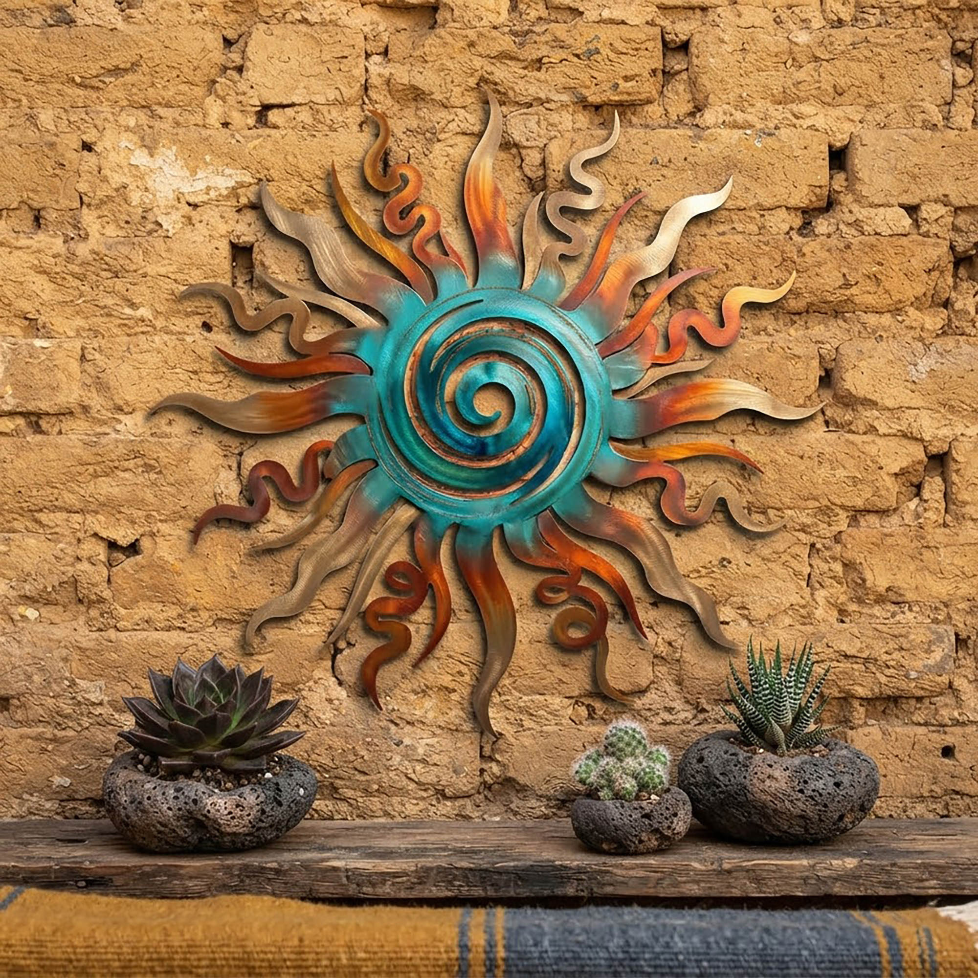 Colorful Sun Metal Wall Art - product view 2