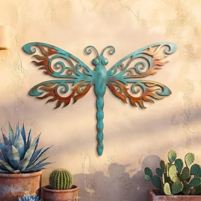 Colorful Dragonfly Metal Wall Art