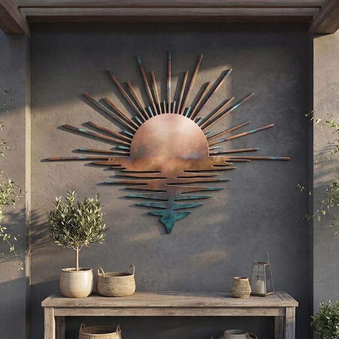 Sunset Over Water Metal Wall Art