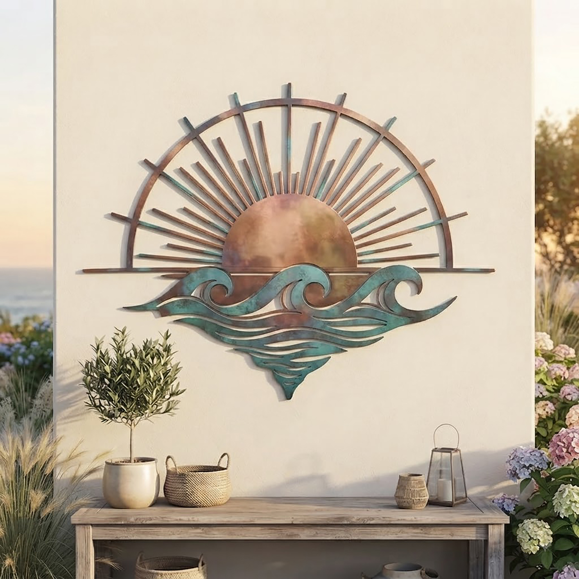 Ocean Sunset Metal Wall Art