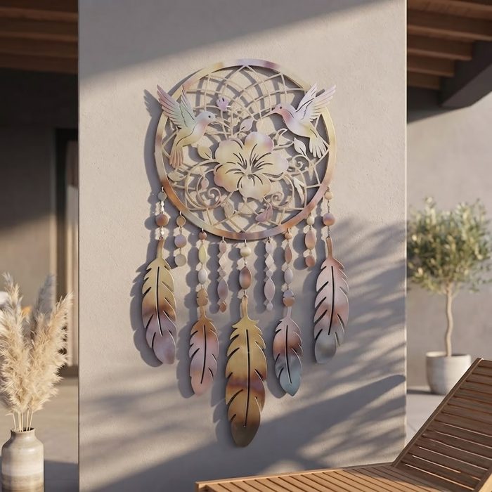 Hummingbird Dreamcatcher Metal Wall Art